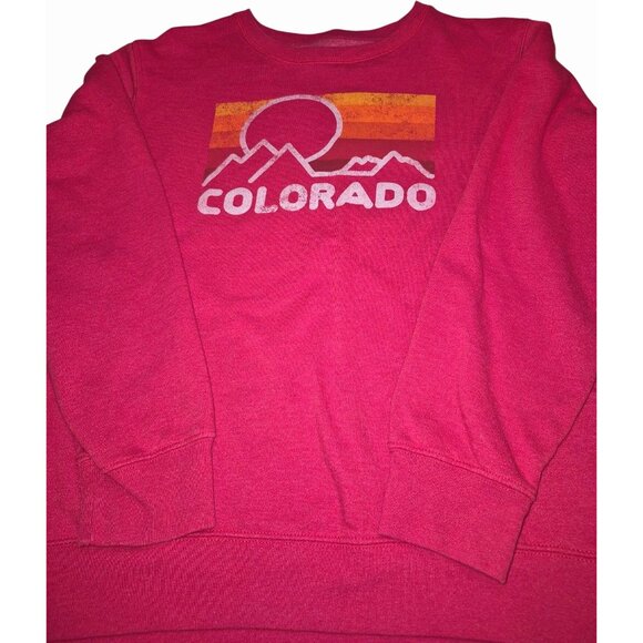 Colorado Graphic Red Sweatshirt By Home Free XL (16/18) 60% Cotton 40% Recycled - Picture 2 of 7